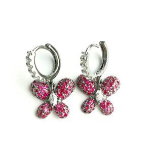 Ruby CZ butterfly Dangle earrings 🆕
